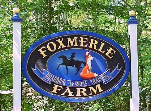 Foxmerle Farm Enterance Sign